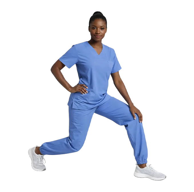 Bobsons Woven Stretch Ladies Scrubs - Sky